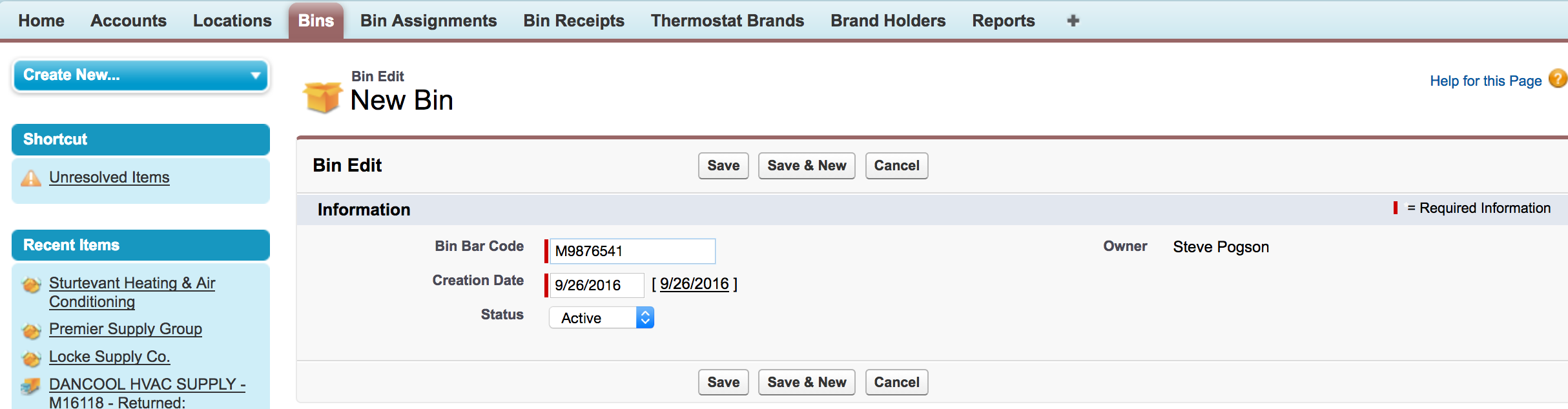 1. Create a New Bin Process Street