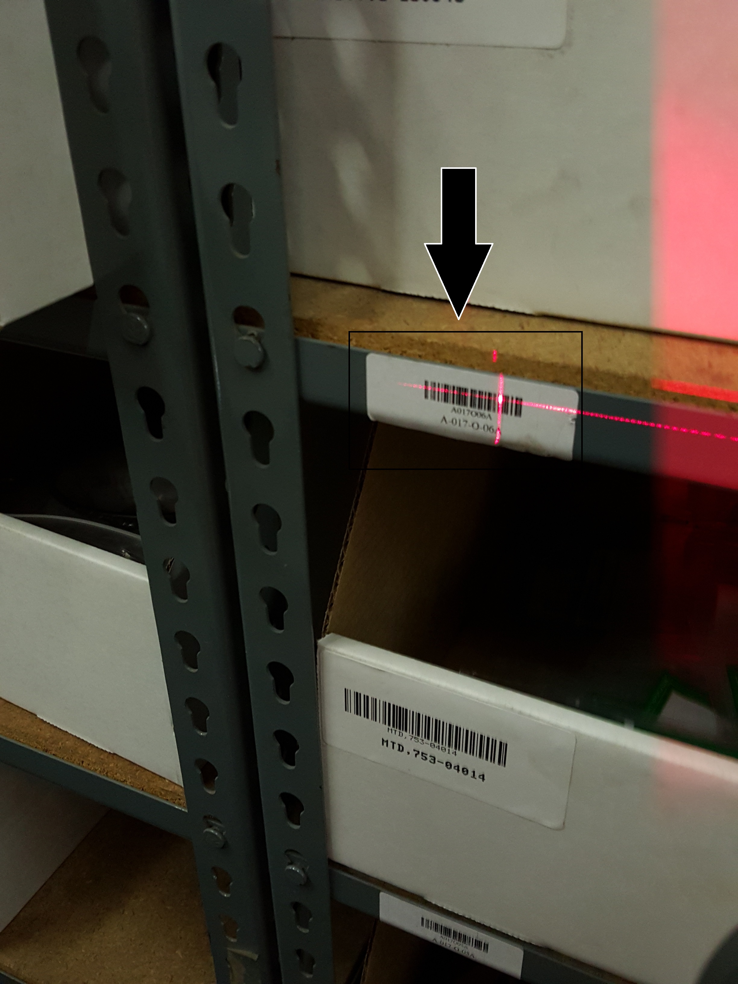 Scan parts box into specific location Process Street