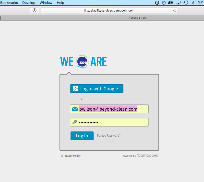 Resetting Passwords in BambooHR Process Street
